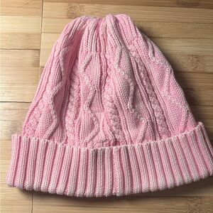 Free people pink cable knit Beanie